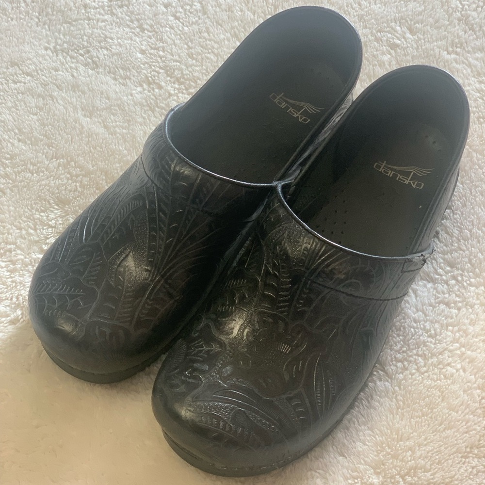 Dansko Professional Clogs - Black Tooled Look